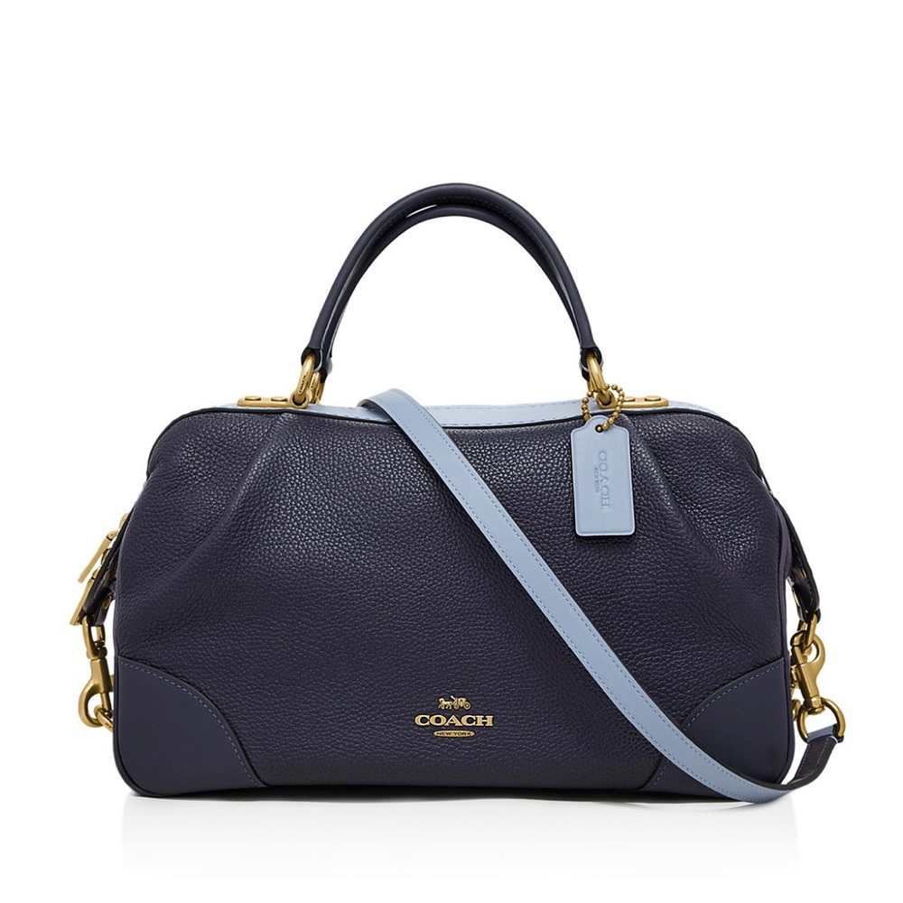Coach Blue Colorblock Lane Satchel Multi Brass Hardware Crossbody/Satchel Medium